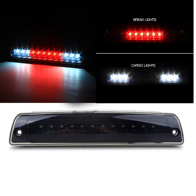 ILONPA Black Housing Smoke Lens LED 3rd Brake Light Cargo Light High Mount Stop Brake Light for 19942001 Dodge Ram 1500 2500 3500