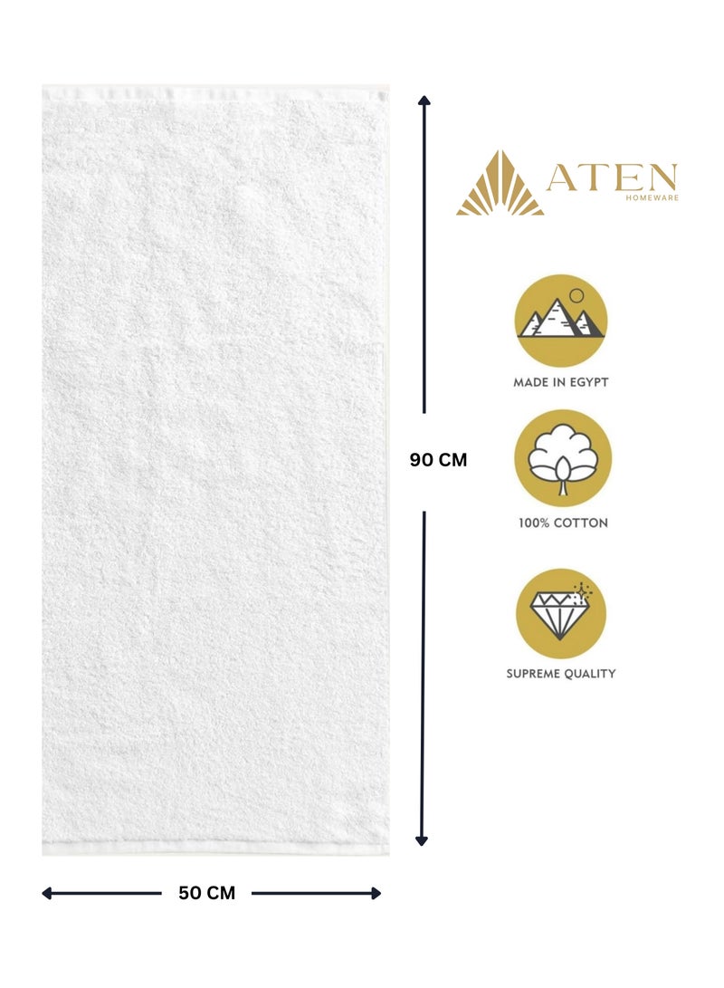 Aten Homeware ATEN Homeware 1 Piece Luxury Egyptian Cotton Hand Towel - 1 Ultra Soft Towel 50 x 90 cm - Highly Absorbent, Quick Dry Towel, Suitable for Kids and Adults (White) - Image 5