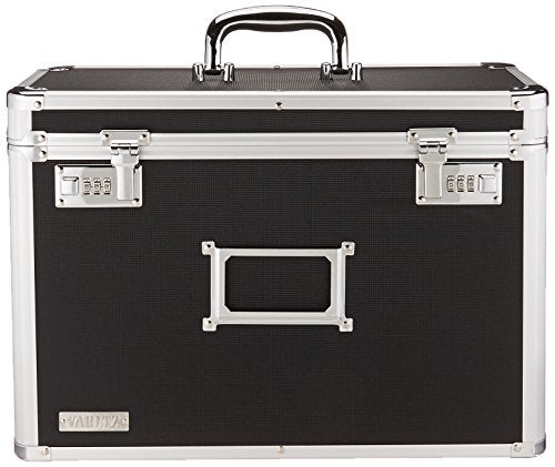 Vaultz File Organizer Storage Box - 14 x 7.25 x 12 Inch Legal Size, Portable Locking Storage Totes with Dual Combination Locks for Filing Office Documents - Black - Image 4
