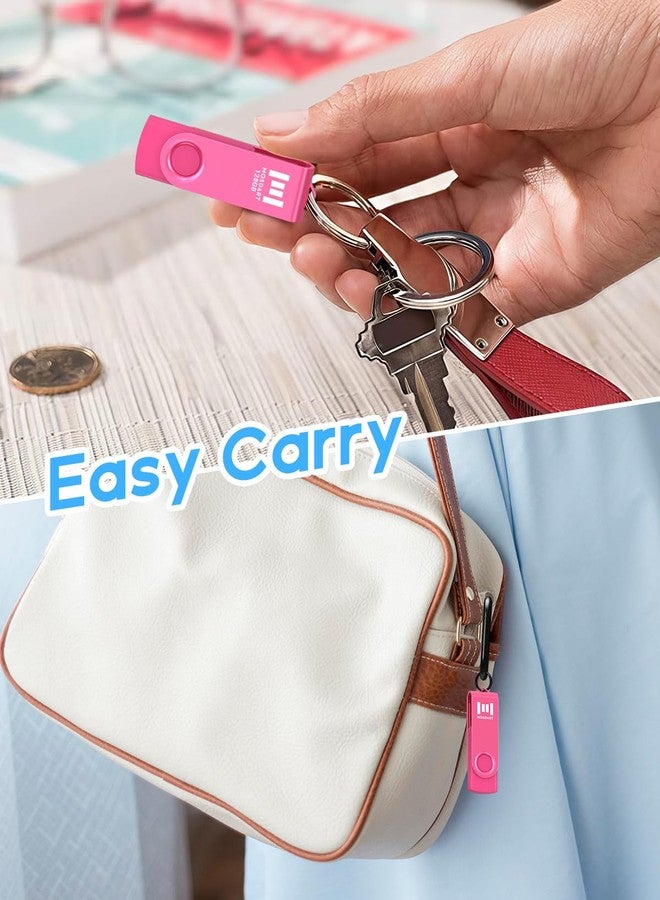 MOSDART 128GB USB 2.0 Flash Drive with Keychain Loop, Swivel Design with LED Light, exFAT Memory Stick for Computers, System Backup, Data Storage, Hot Pink - Image 3