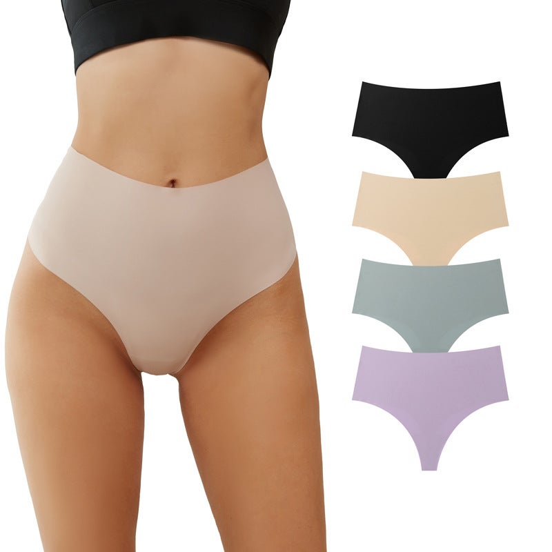 High Waist Thong Breathable Tummy Control Sports Briefs Light purple - Image 5
