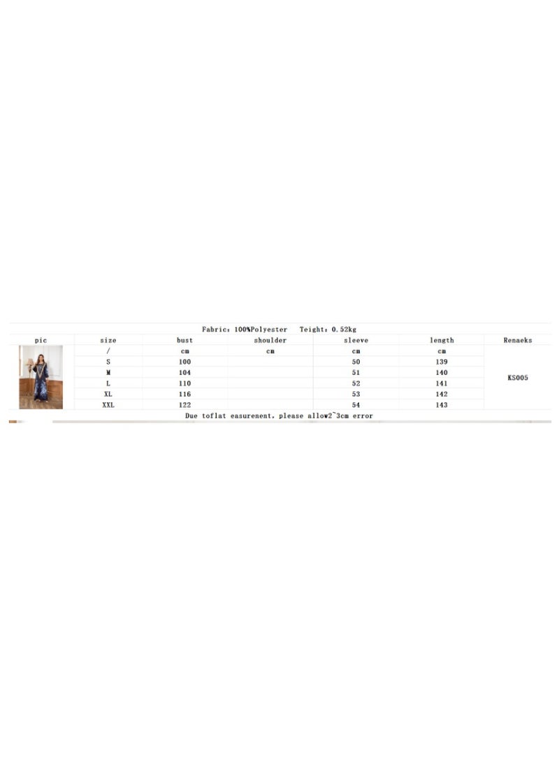 xozgdovg Muslim women's robe printed beaded foreign trade women's dress  - Image 2