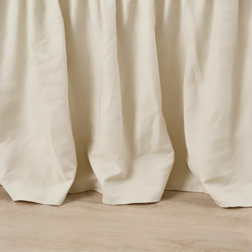 RIMELA Bed Skirt Queen Size 15 Inch Drop, Wrap Around Elastic Bedskirt for Home, Room Decoration for Women, Pleated Adjustable Dust Ruffle, Light Beige, Easy to Install - Image 4