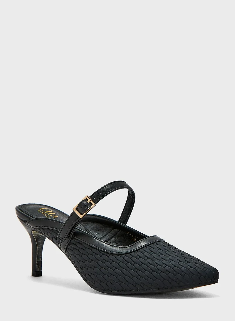 ELLA Structured Pointed Heeled Mule