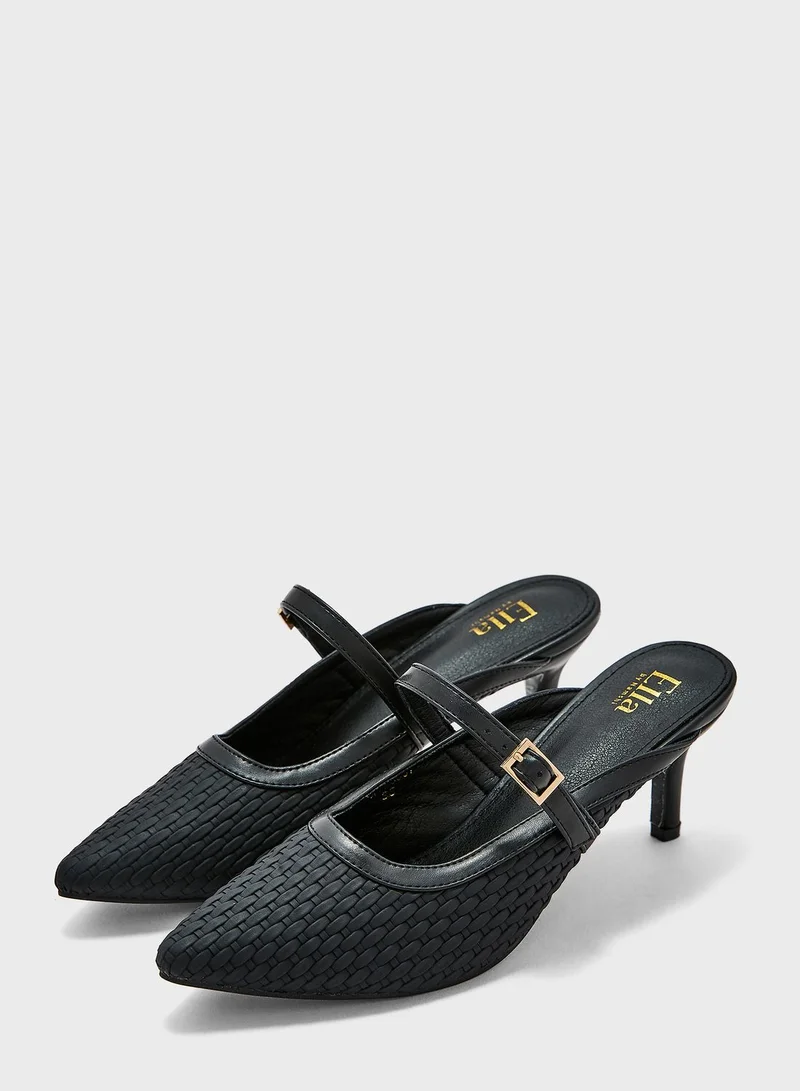 ELLA Structured Pointed Heeled Mule