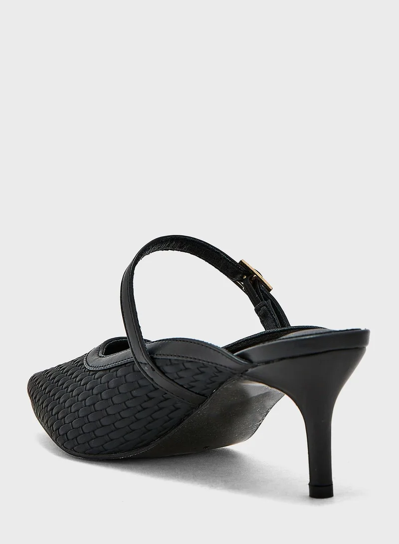 ELLA Structured Pointed Heeled Mule