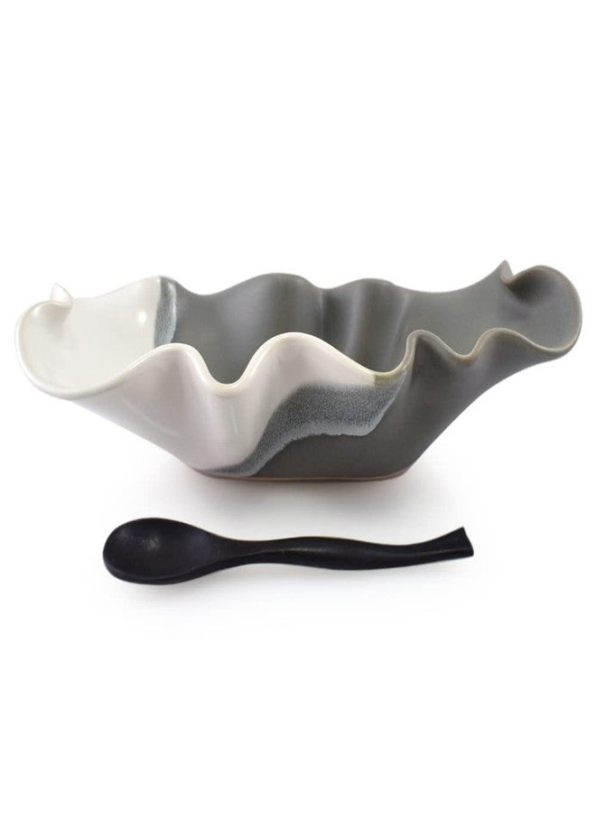 Modern Artisans Hilborn Pottery Contemporary Twist Collection: Oblong Wave Bowl, 11" - Image 2