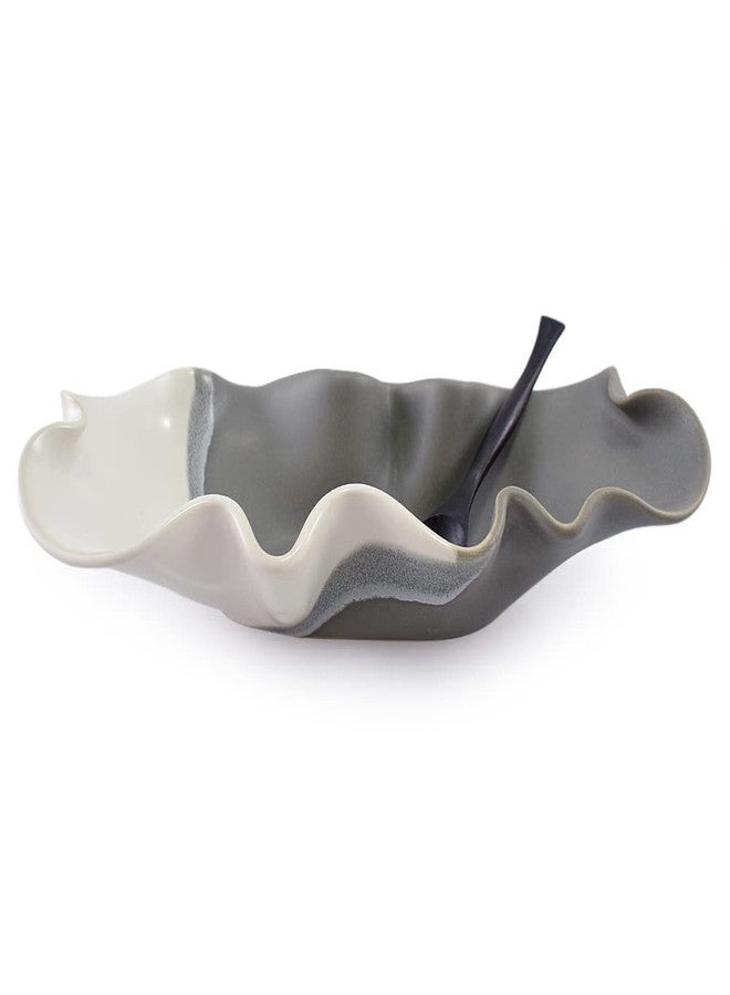 Modern Artisans Hilborn Pottery Contemporary Twist Collection: Oblong Wave Bowl, 11" - Image 1