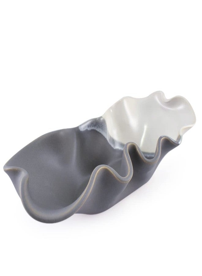 Modern Artisans Hilborn Pottery Contemporary Twist Collection: Oblong Wave Bowl, 11" - Image 4
