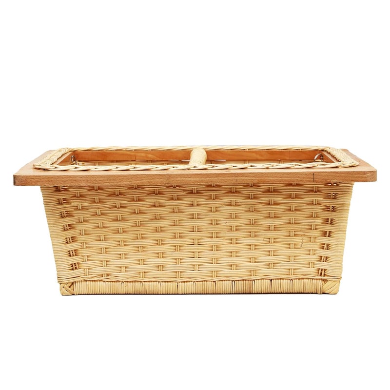 Akway AKWAY Wicker Basket For Modular Kitchen | Rectangular Shape Pull Out Basket (22.5 W (564Mm) X 20 L X 8 H Inches (Single Partition), Beige)(Beechwood)  - Image 5