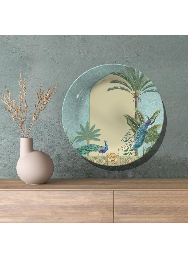 Dessine Art Dessine Art Mughal Charm Garden Wall PlateStand Metal Hook Indian Heritage Hanging Wall Plate 10inchBone China Wall Plate for Wall Dcor I Home Dcor I Living Room I Drawing Room Office  - Image 4
