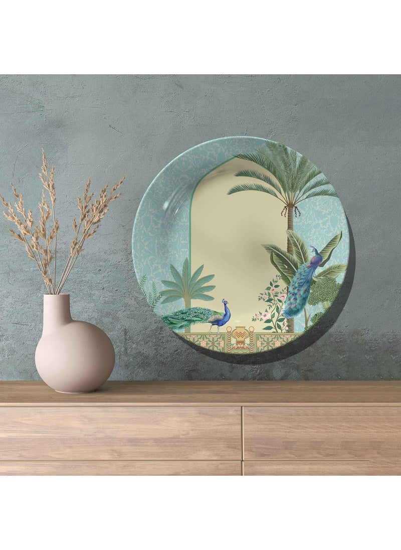 Dessine Art Dessine Art Mughal Charm Garden Wall PlateStand Metal Hook Indian Heritage Hanging Wall Plate 10inchBone China Wall Plate for Wall Dcor I Home Dcor I Living Room I Drawing Room Office  - Image 3