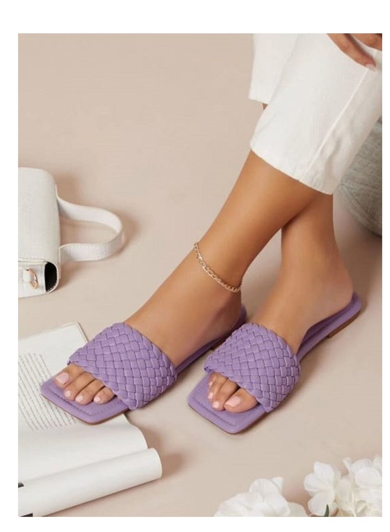 LIFESTYLISH Stylish Braided Slippers - Purple - Image 2