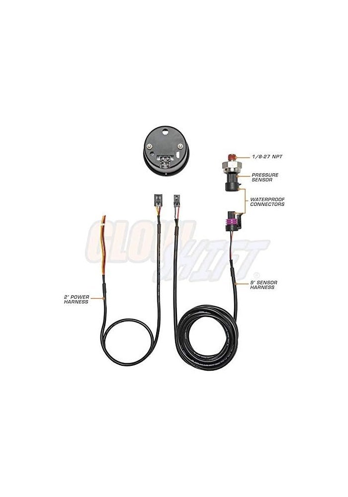 GlowShift Tinted 7 Color 100 PSI Oil Pressure Gauge Kit - Image 2