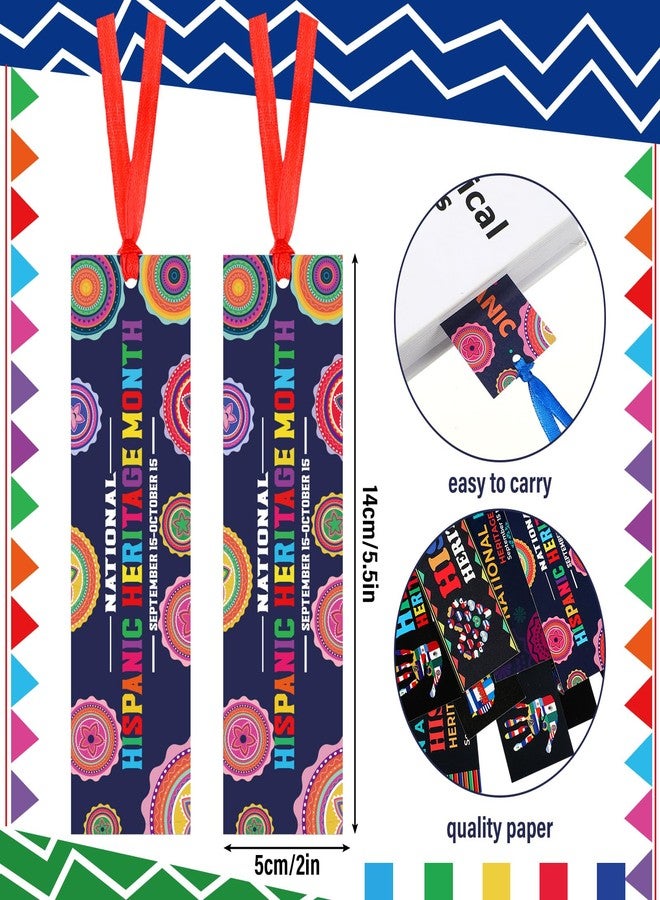Sinload 150 Pcs Hispanic Heritage Month Favors Bookmark Spanish Gift Bookmark Latin American Hispanic Heritage Month Supplies for Back to School First Day Classroom Stationery Decorations - Image 2