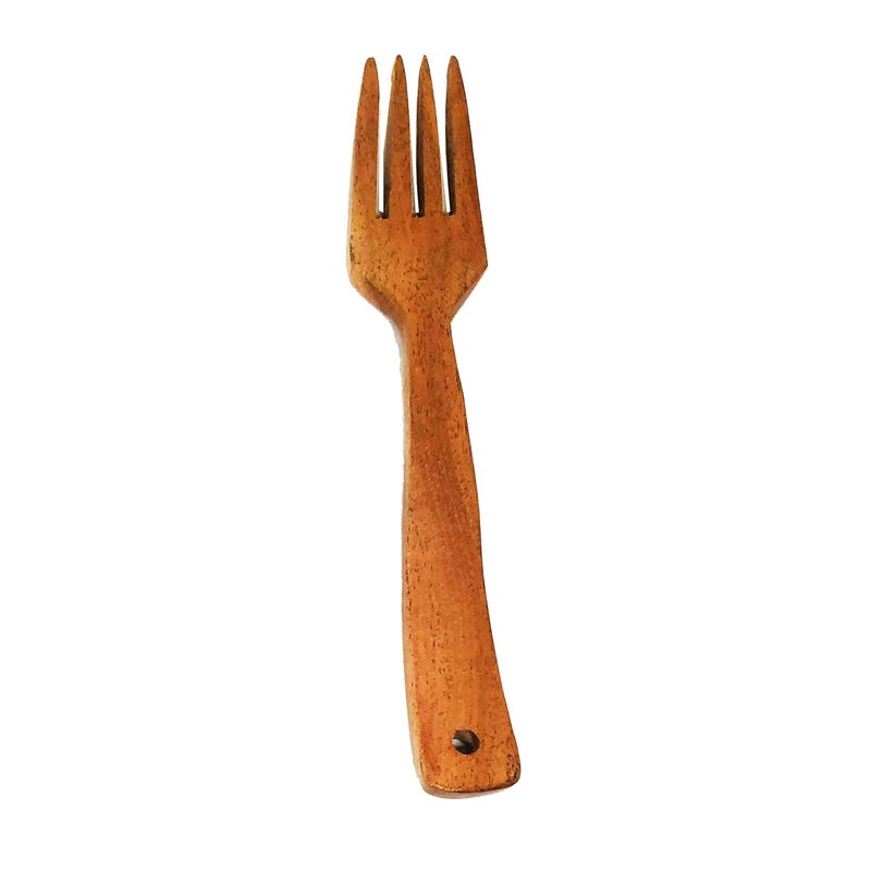 SHOPMEFAST ShopMeFast Neem Wood Spoon Fork Set 16 cm Brown 2 Medium - Image 3