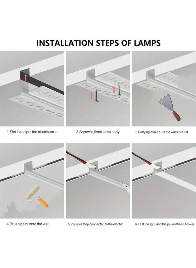 6Pcs Ultra Thin 3.3ft LED Aluminum Profile With Clip In Diffuser Dj 035 6P 39.37inch - Image 5