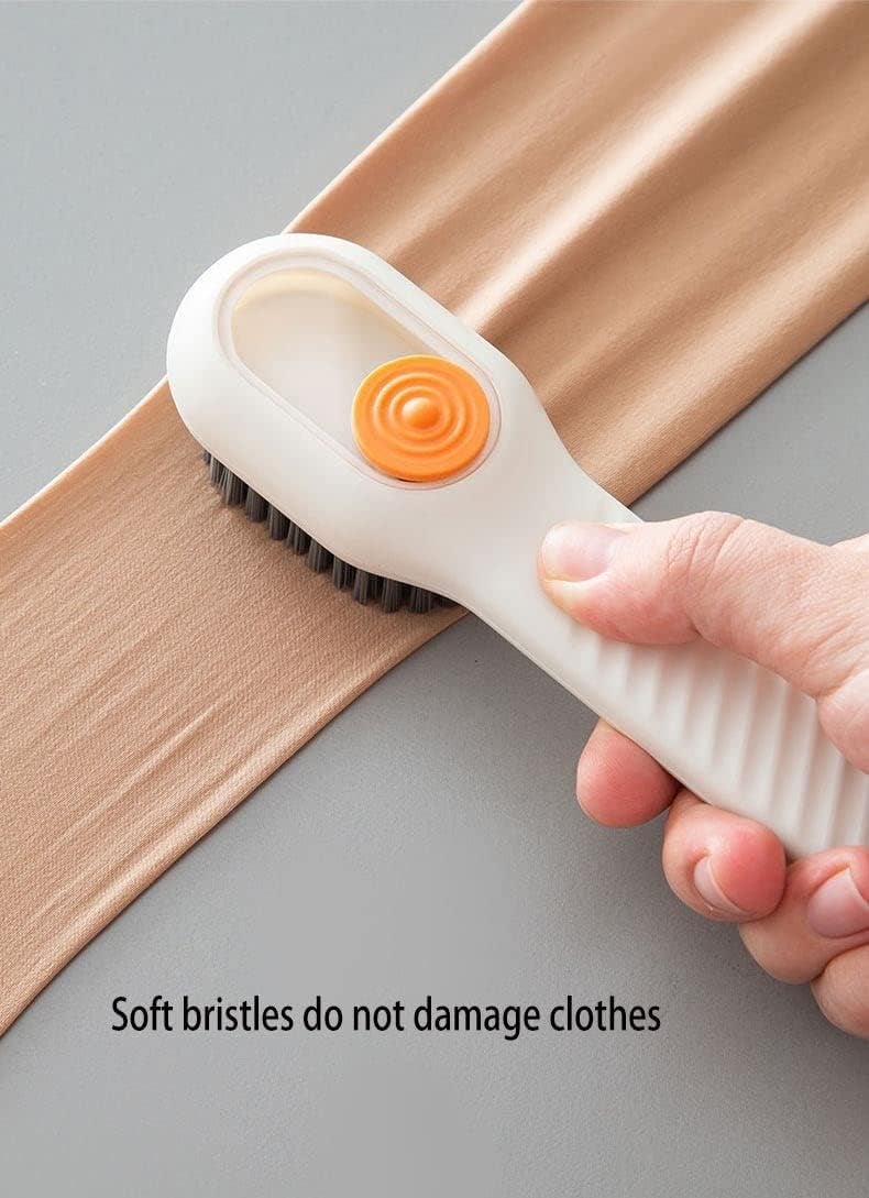 Black gold The Finer Touch Black Gold Multifunctional Soft Fur Brush with Liquid Dispenser for Household Cleaning, Sink, Upholstery, Jackets, Shoes & More (White) - Image 2