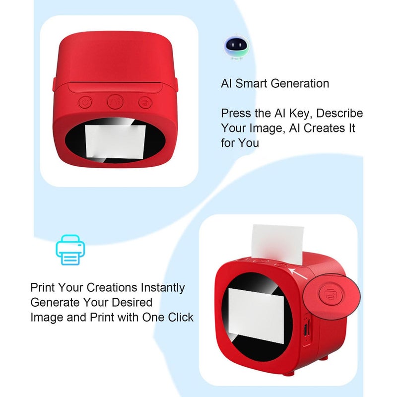 2 4 Inch AI Voice Thermal Label Printer Portable Bluetooth Sticker Maker For Home Work Study DIY Gift - Image 5
