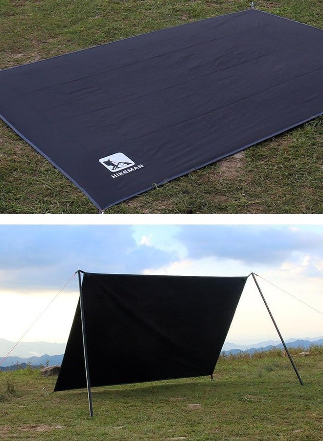 Bringsine Bringsine Waterproof Camping Tent Tarp-95"x83",4 in 1 Multifunctional Tent Mat Footprint for Camping,Hiking and Picnic,Ultralight & Foldable+Tent Stakes (Black, 71" x 83") - Image 3