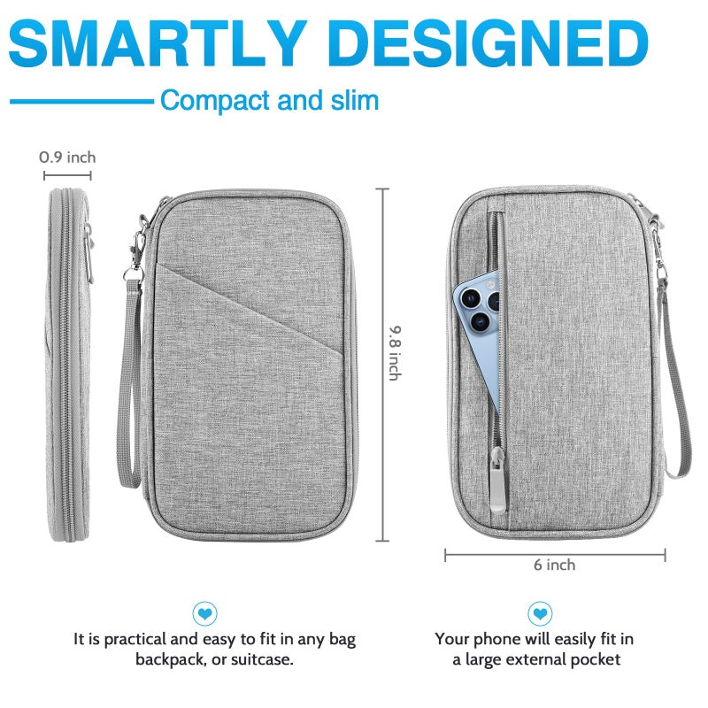 TOPBAG Passport Holder Family, Women Rfid Blocking Passport Wallet, Travel Essentials Premium Wallets, Waterproof Passport Holders Bag for Men Traveling, Travel Document Organizer Credit Cards Case - Image 3