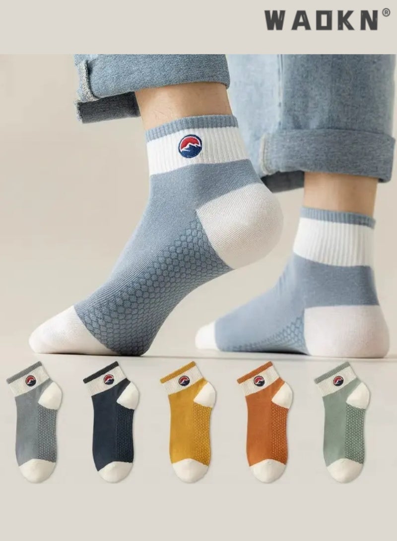 دبليو أيه أو كي أن جوارب رياضية للرجال والنساء (عبوة من 5 قطع) - قصة قصيرة، مقاومة للعرق، مقاومة للرائحة، مريحة طوال المواسم - مثالية لأنماط الحياة النشطة والجري والارتداء اليومي - مجموعة الجوارب المثالية للرجال - Image 5