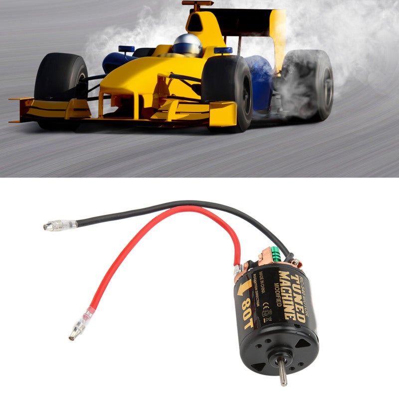 RC 540 Brushed Motor: 80T Iron Copper Construction - Two Way Bearing Low Heat High Power Upgrade Part for 1/10 RC Drift Cars Axial SCX10 90046 - Image 3