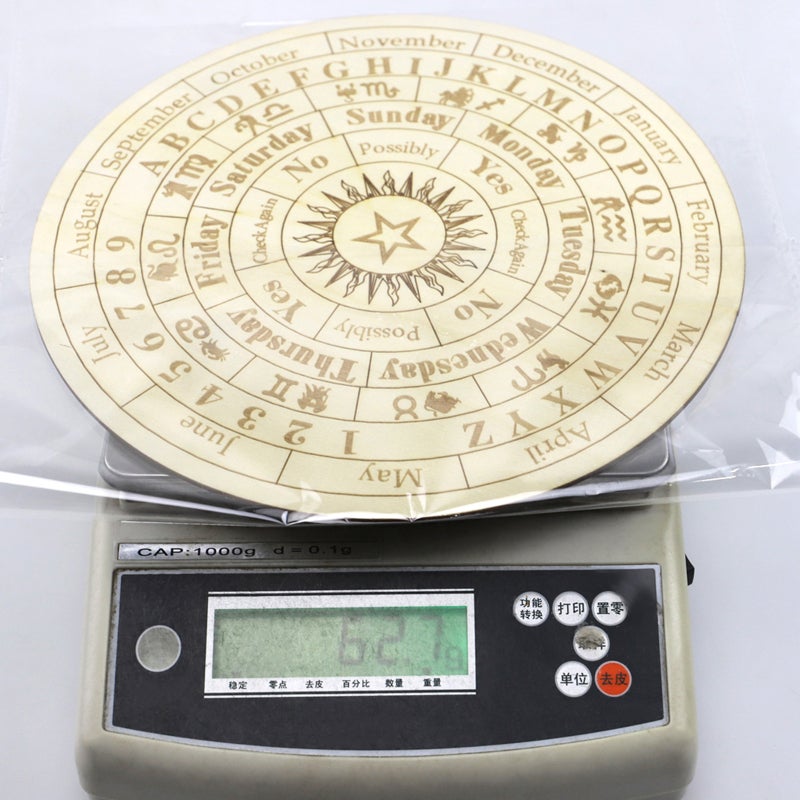 Star Pendulum Board Large Wood Dowsing Divination Board - Durable Solid Wood Construction Smooth Surface Clear Carved Patterns Pendulum Board for Witchcraft Beginners - Image 2
