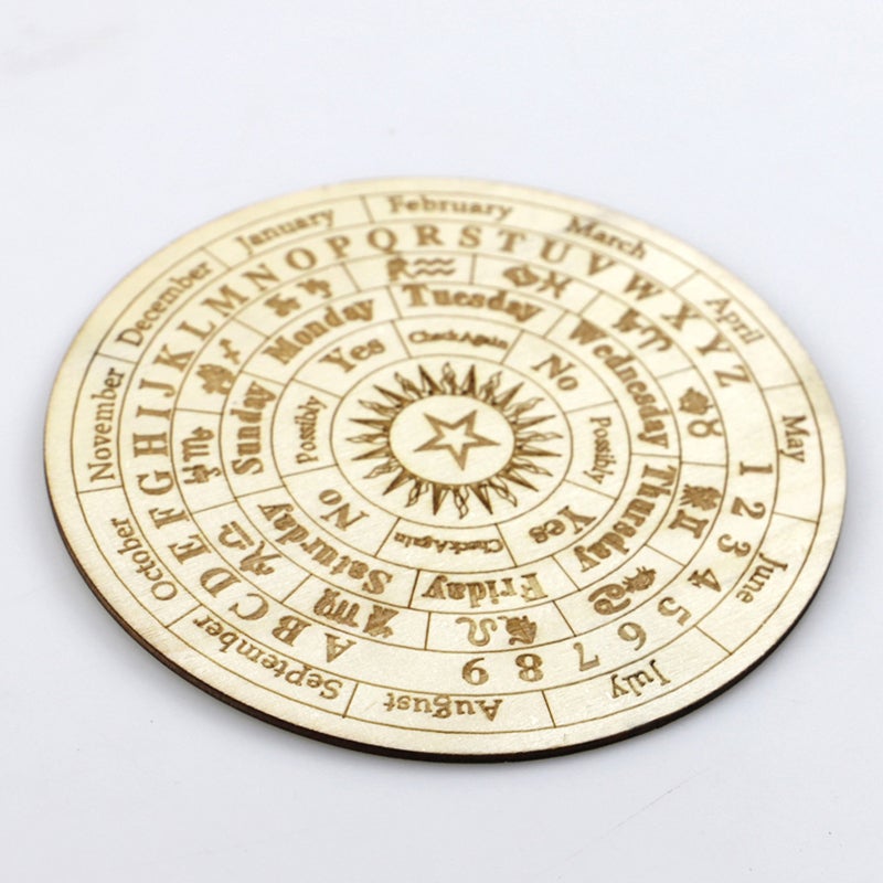 Star Pendulum Board Large Wood Dowsing Divination Board - Durable Solid Wood Construction Smooth Surface Clear Carved Patterns Pendulum Board for Witchcraft Beginners - Image 3