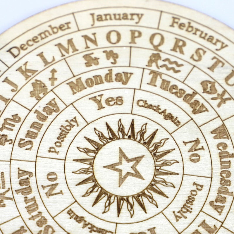 Star Pendulum Board Large Wood Dowsing Divination Board - Durable Solid Wood Construction Smooth Surface Clear Carved Patterns Pendulum Board for Witchcraft Beginners - Image 5