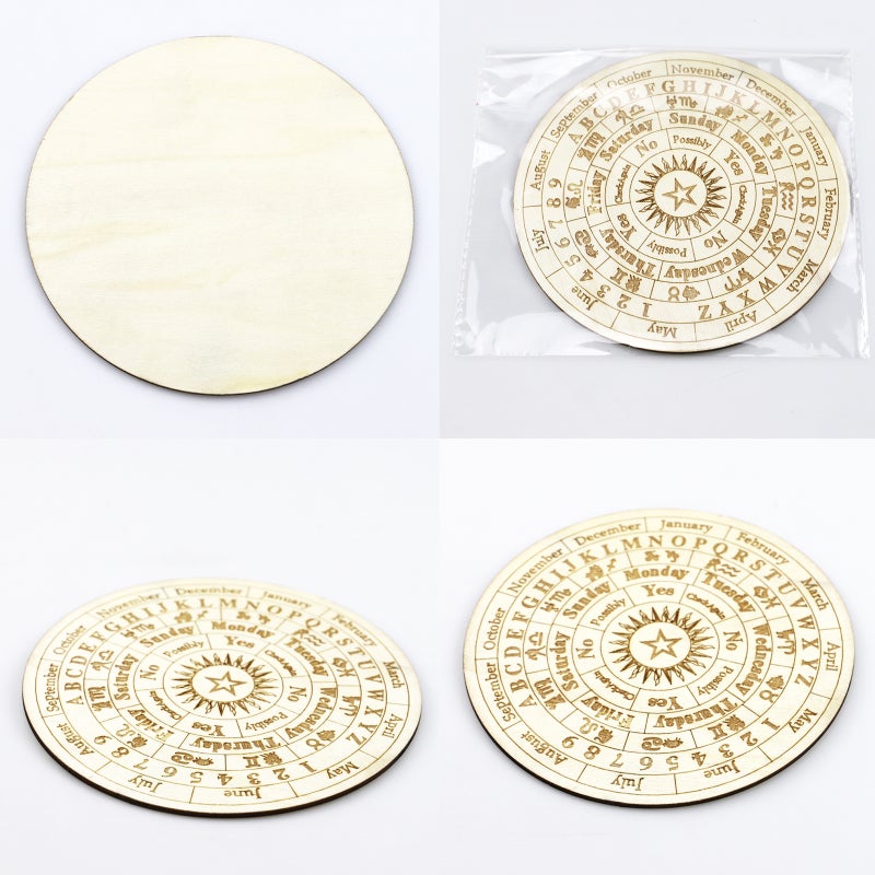 Star Pendulum Board Large Wood Dowsing Divination Board - Durable Solid Wood Construction Smooth Surface Clear Carved Patterns Pendulum Board for Witchcraft Beginners - Image 4