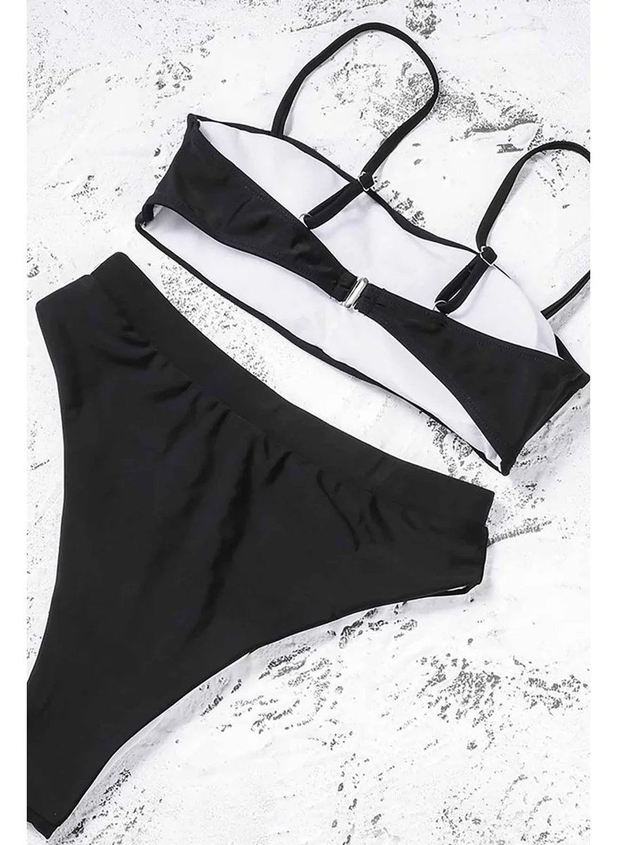 Angelsin V Cut High Waist Bikini Bottom