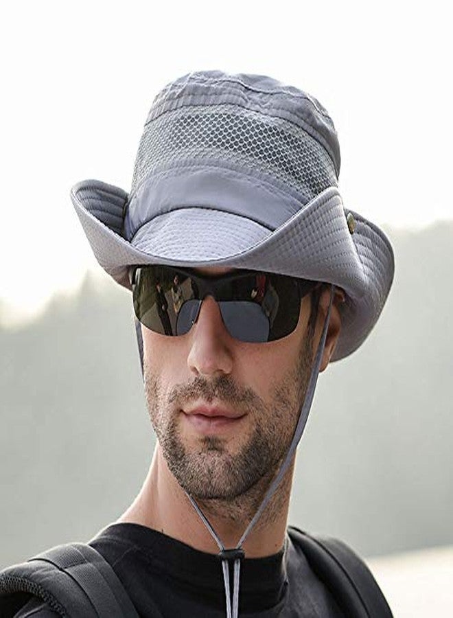 Gustave® Hat Cap for Men Wide Brim Summer Sun Cap for Men UV Protection Fishsing Hat Foldable Bucket Hat Outdoor(Grey) - Image 2
