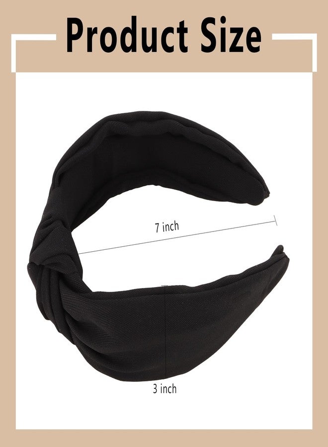 Ondder Black Knotted Wide Headbands for Women Head Band for Women's Hair Thick Top Knot Headbands diademas para mujer de moda Hair Accessories for Women Girls - Image 2