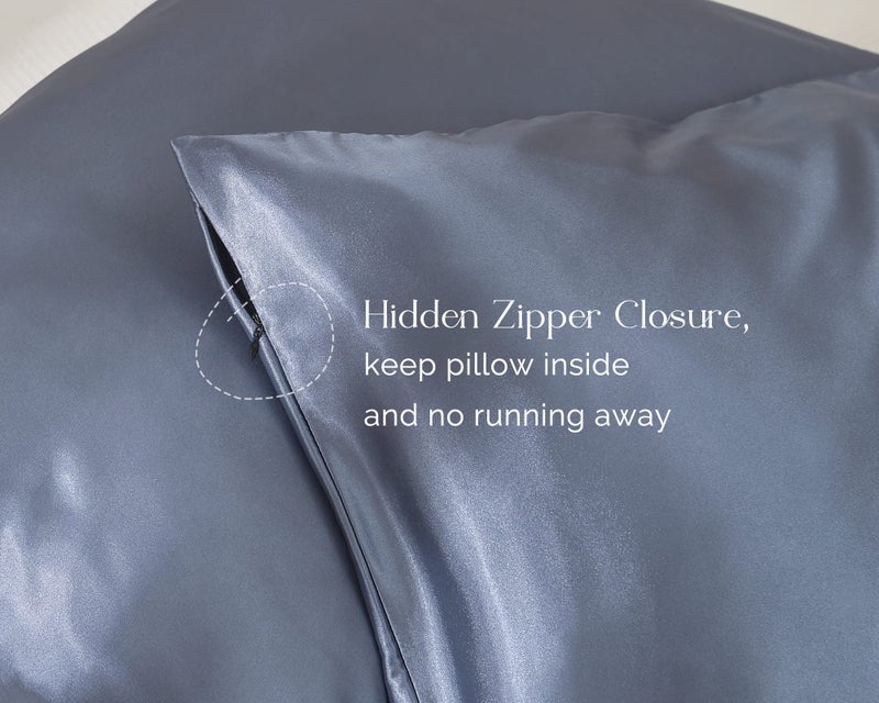 Yanibest Satin Pillowcase, Silk Pillow Cases for Hair and Skin with Zipper, Standard Pillow Cases Set of 2 for 20"x26", Exquisite Packaging for Women Men - Image 5