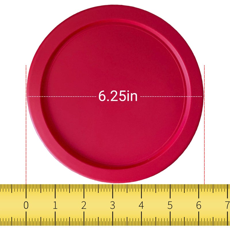 MRX Solutions Replacement Lids for Pyrex 4-Cup Glass Food Storage Container Bowls, 6-Inch Plastic Round Lids Covers fits Pyrex 7201-PC, Airtight & Leakproof (4-Pack, Red) - Image 2