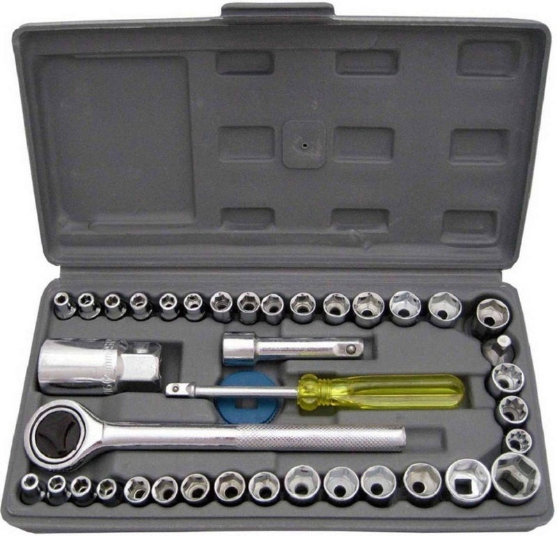 Maha مجموعة مفاتيح وبِت 40 قطعة 1/4" مع عمود سداسي لمقابس مترية وعادية، مفكات مسطحة، فيليبس وتوركس - Image 5