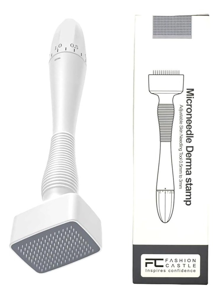 إسكدنيا ختم ديرما ميكرونيدل قابل للتعديل 140 دبابيس تيتانيوم للعناية ببشرة الوجه والجسم ونمو الشعر للرجال والنساء - Image 1