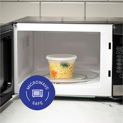 Stack Man Deli Containers with Lids [48 Sets - 16 oz.] Pint Plastic Soup Container - Disposable Deli Food Storage Containers with Airtight Lids for Freezer & Restaurant Takeout - Image 5
