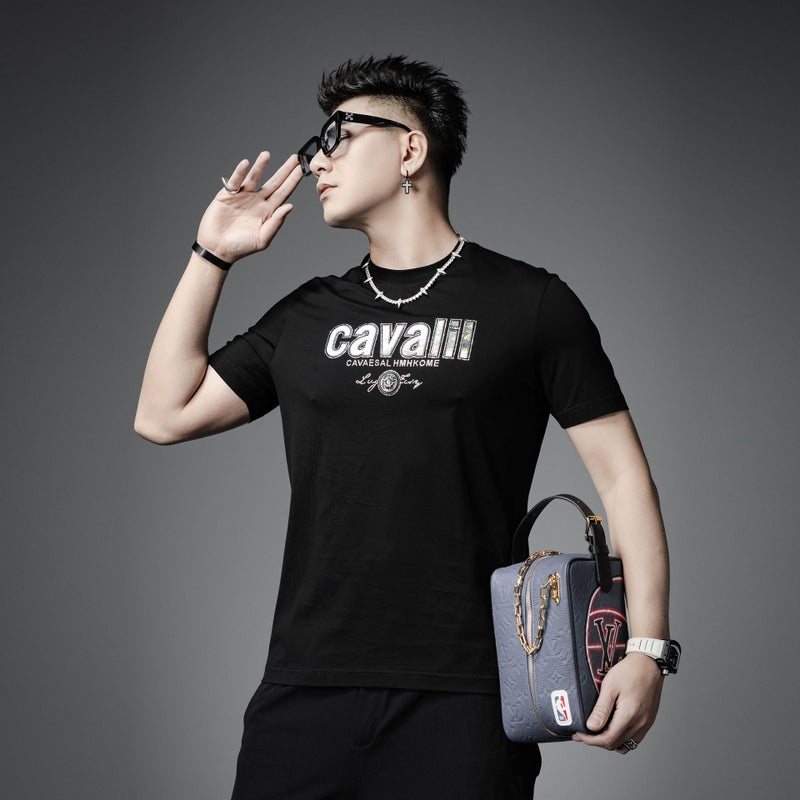 European Station Saint-Sifan 2024 Arrival Men'S Short-Sleeved Trendy Brand Printed Letter Drilling Top Round Neck T-Shirt - Image 4