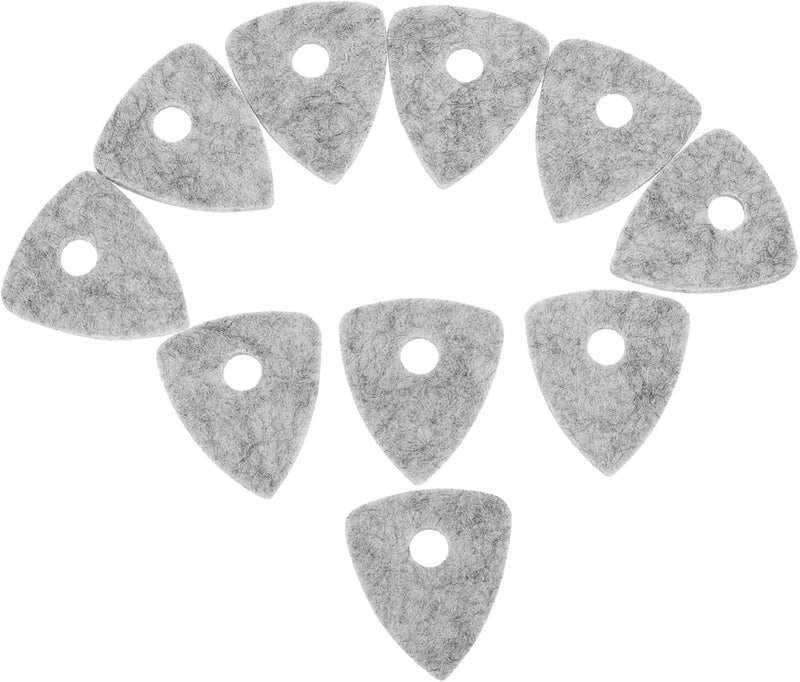 10pcs Wool Felt Guitar Picks Plectrums for Ukulele Bass Acoustic Nylon String Instruments Lightweight Gray - Image 1