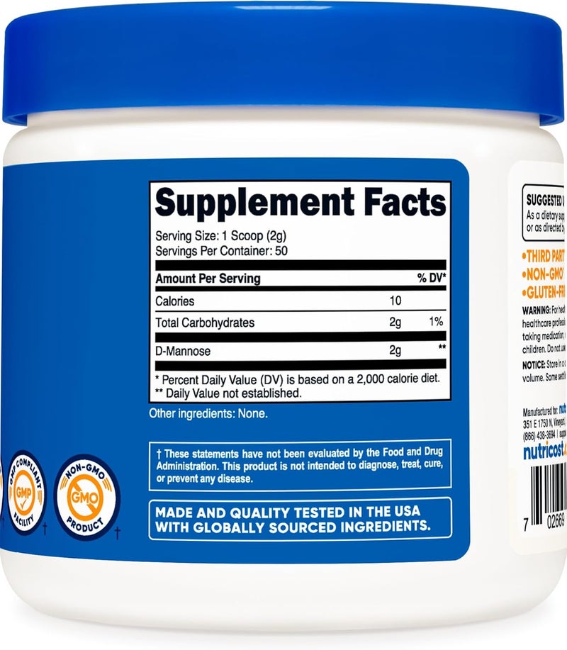 Nutricost DMannose Powder 100 Grams 50 Servings  NonGMO and Gluten Free - Image 5