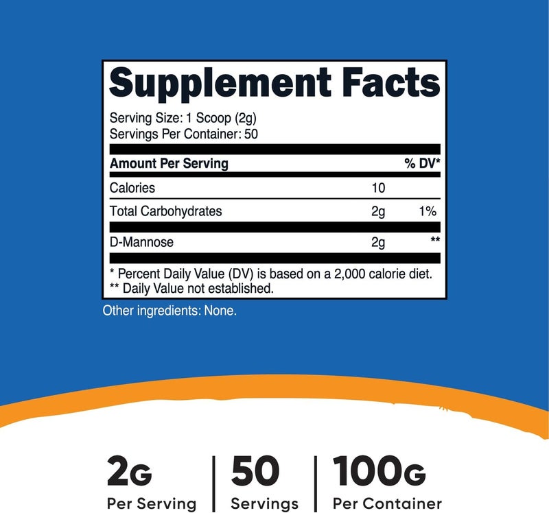 Nutricost DMannose Powder 100 Grams 50 Servings  NonGMO and Gluten Free - Image 2