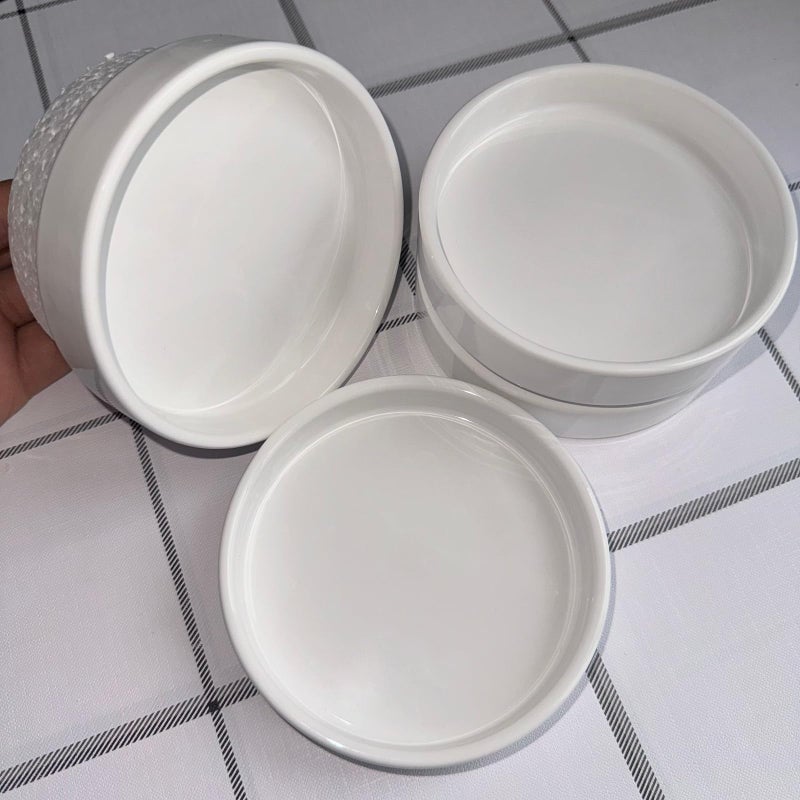 Yukfona Plant Saucer Pot Tray Planter Saucers 4 Pack 4 in,5 6 7 8 9 10 11 12 13 Inch for Indoors Outdoor, Durable Sturdy Ceramic Flower Drainage drip Water Tray for Glazed Pots Base (4 Inch-White) - Image 3