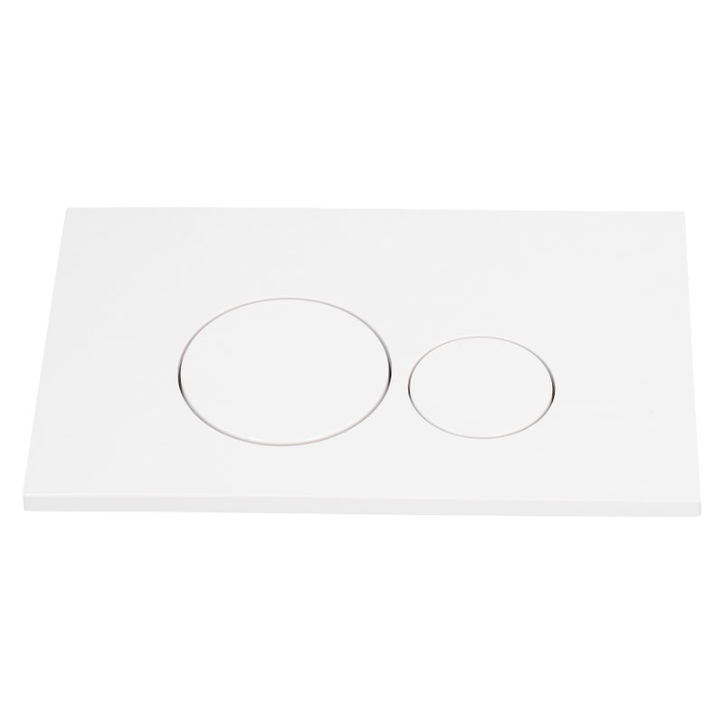 Toilet Water Tank Panel White ABS Squared Round Button Dual Flush Panel with Concealed Columns - Image 3