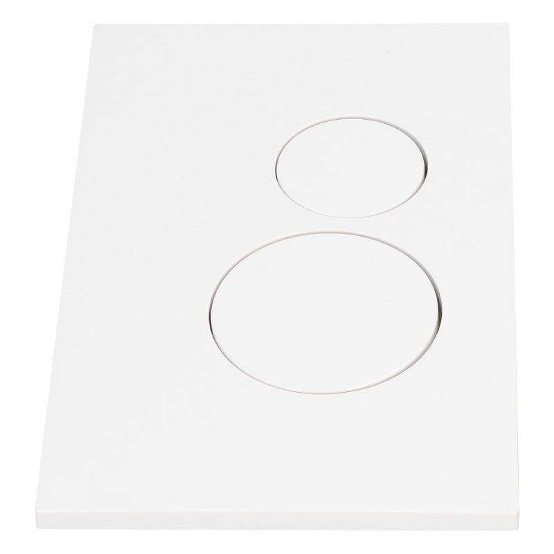 Toilet Water Tank Panel White ABS Squared Round Button Dual Flush Panel with Concealed Columns - Image 5