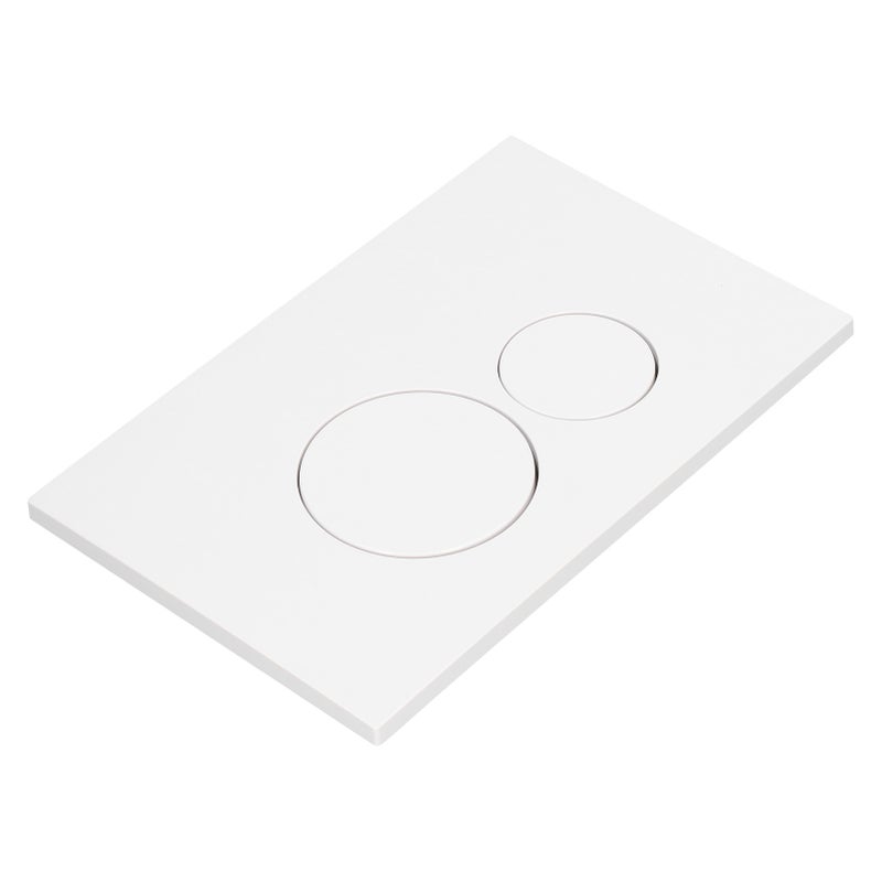 Toilet Water Tank Panel White ABS Squared Round Button Dual Flush Panel with Concealed Columns - Image 4