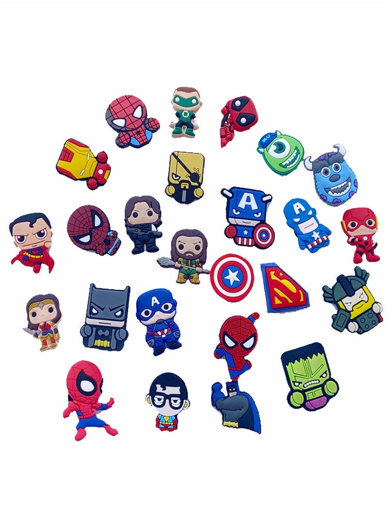 Shoe Decoration Charms 25 Pcs Super Hero Shoe Charm for Crocs Charm for Hole Hole Shoe Buckle Party Favors ​Mini Charm Bracelet Wristband Decoration for Men Women Kid - Image 3