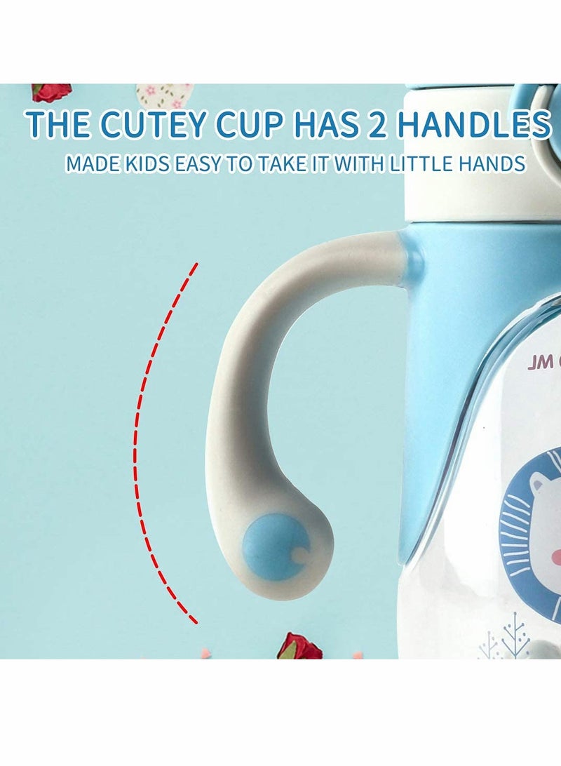 KASTWAVE Sippy Cup for Baby 6-12 Months, Spill-Proof Sippy Cup, Straw for Kids Water Bottle with Soft Silicon Spout Cup for Toddlers,BPA Free, 300ml,Spill Leakproof Plastic Drinking Bottle with Handle - Image 3