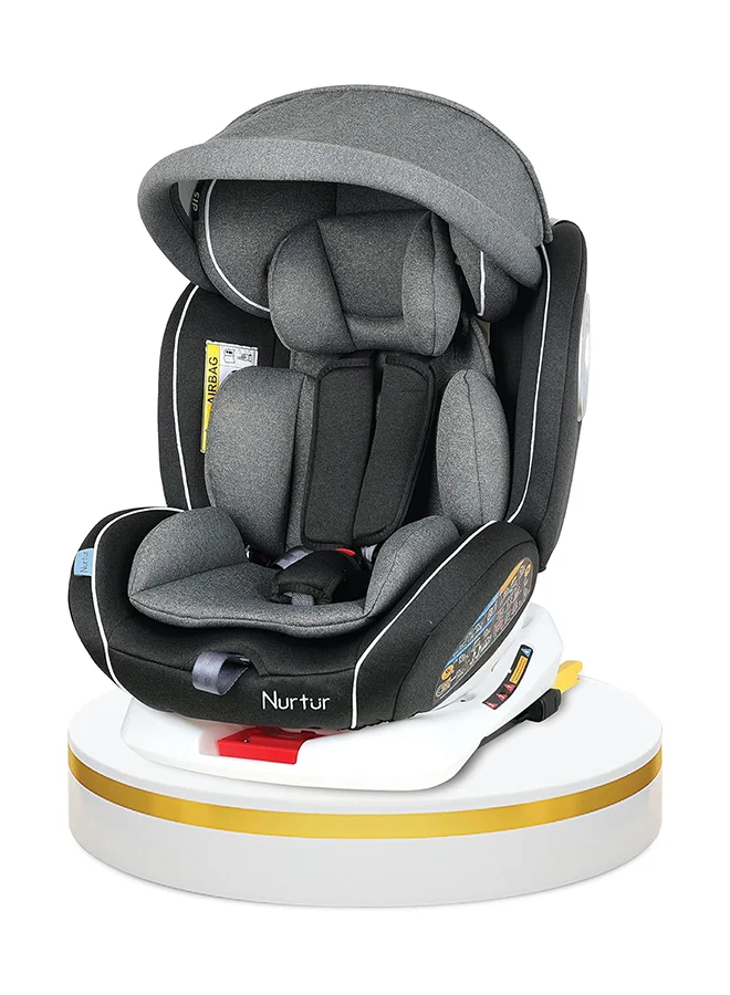 نورتر Ultra Baby 4 In 1 Car Seat  Isofix  9-Level Adjustable Headrest And Canopy  Upto 36Kg Shiny Grey